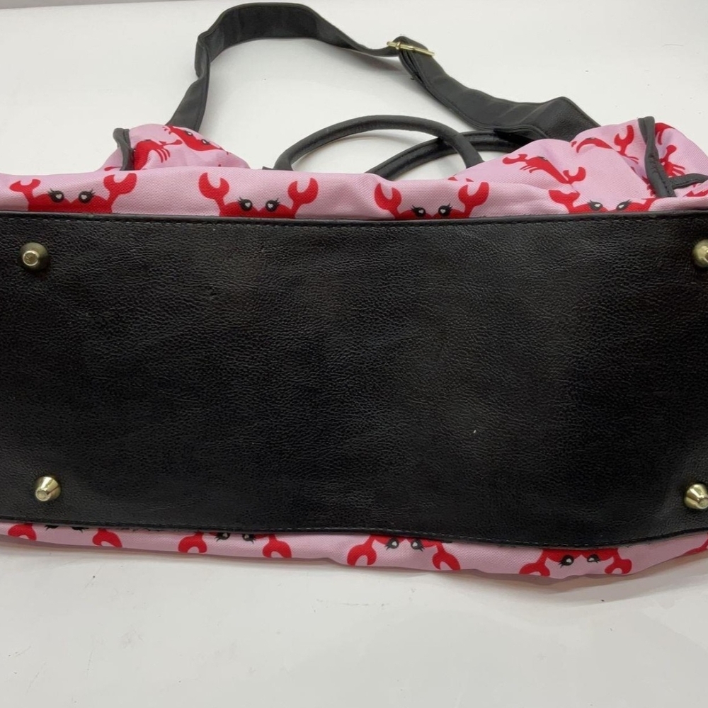 Rare Betsey Johnson Pink Crabby Heart Print Women's Bag - Picture 5 of 8